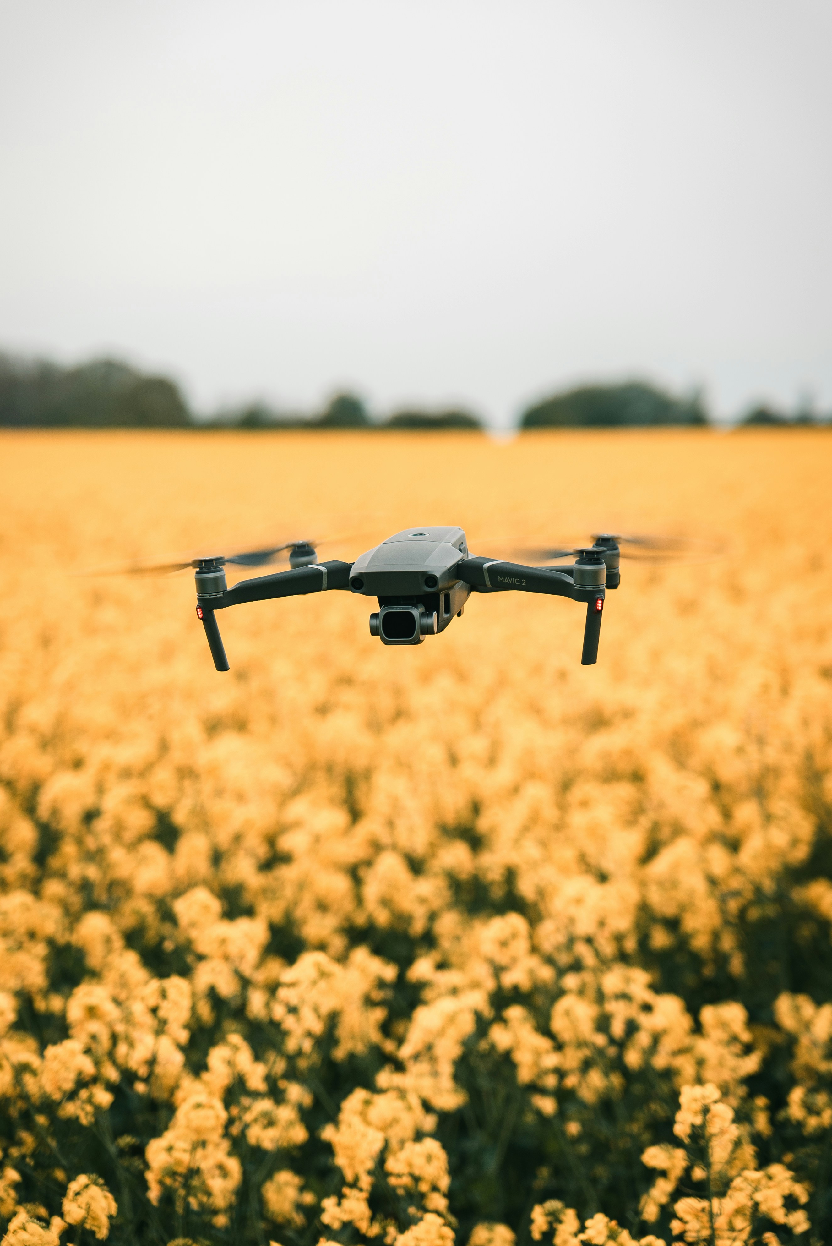 Drone flying over a field in Zimbabwe